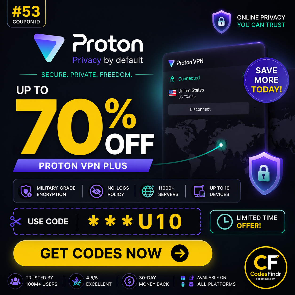 Up to 70% Off Proton VPN Plus